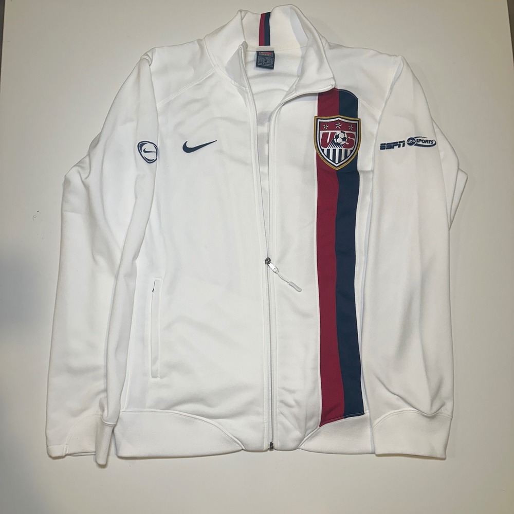 Y2K Nike USA Soccer Team Track Jacket XL 06 ESPN Staff Issue White World Cup‎